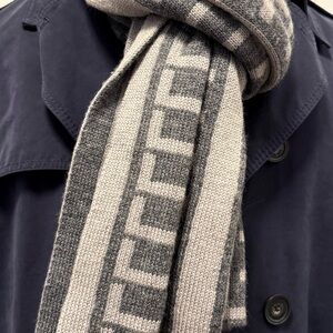 Lacoste Gray Patterned Men's Scarf